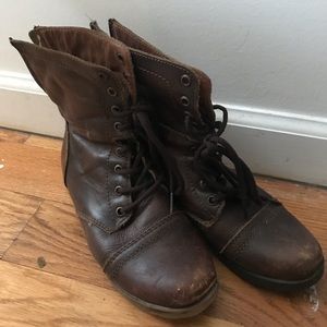 Brown Steve Madden lace-up boots